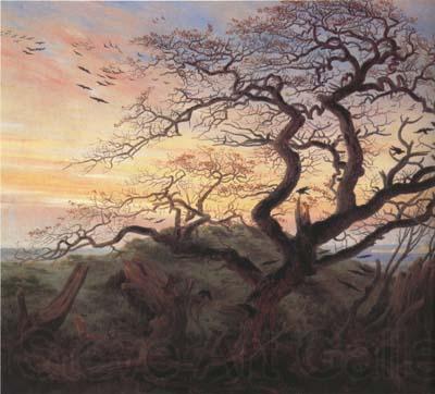 Caspar David Friedrich Tree with Crows (mk10) Spain oil painting art